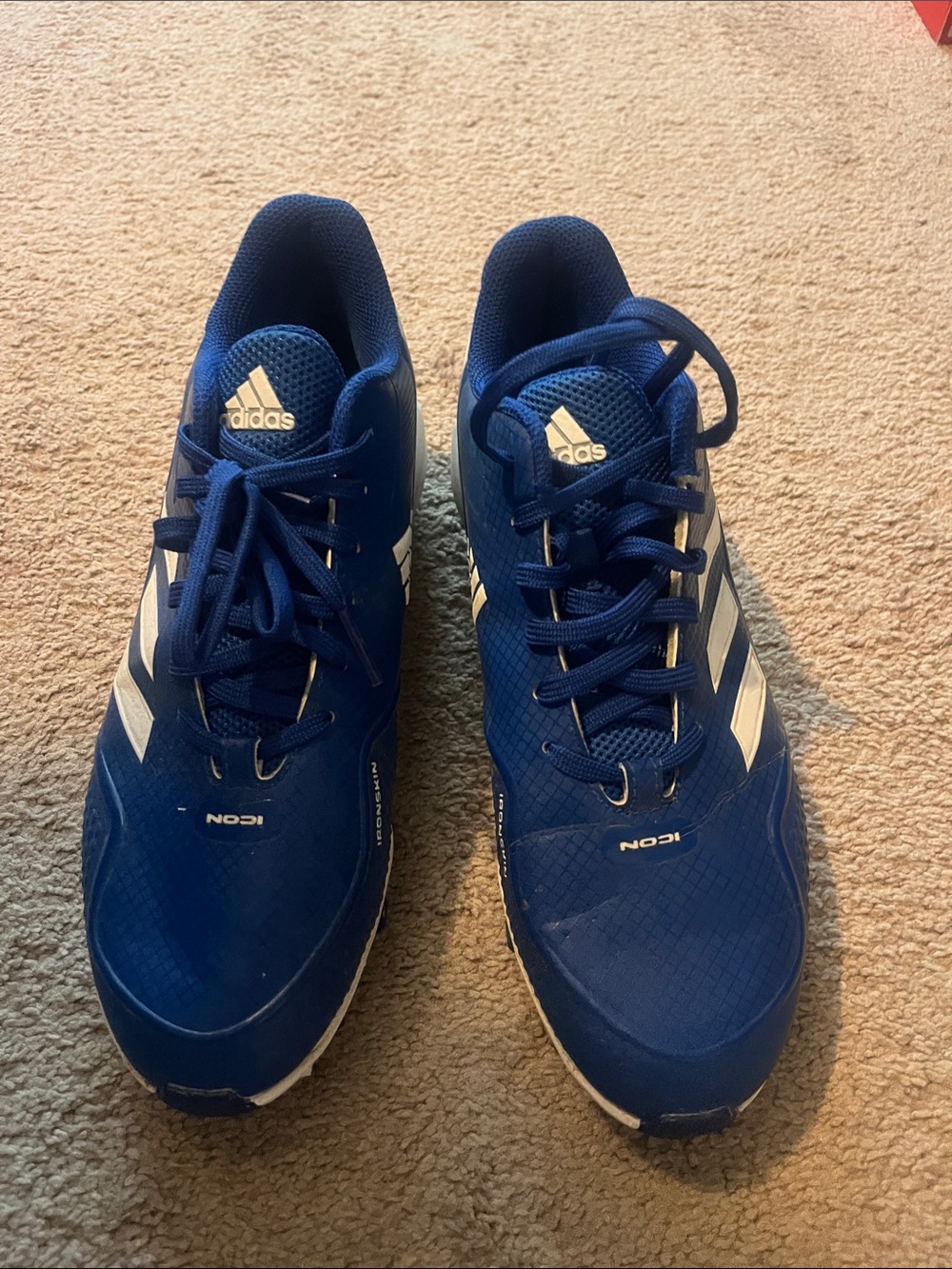 adidas Men’s Royal Blue Baseball cleats with White Stripes
